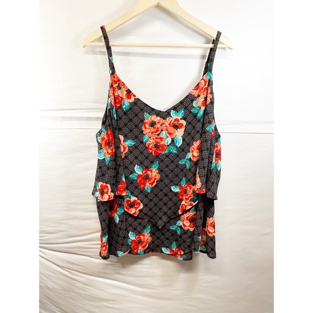 Torrid Floral Layed Crisscross Cami Tanktop Size 3